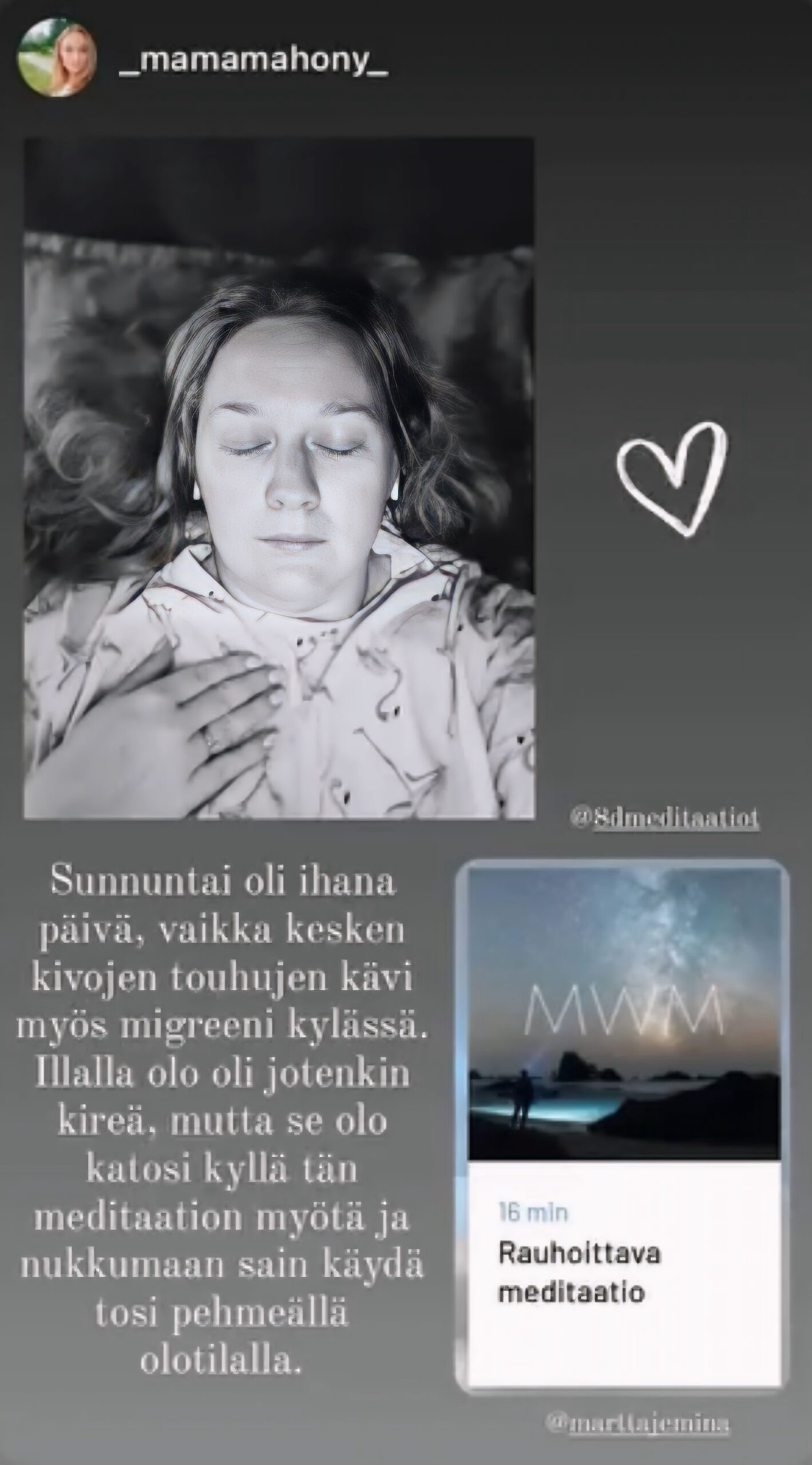 Jäsenen kokemus 8D-meditaatioista
